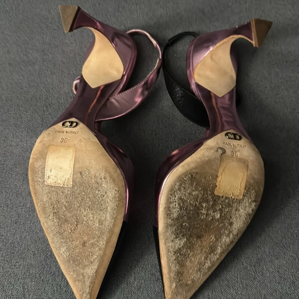 Rare vintage Christian Dior two tone sling backs - Picture 2 of 5